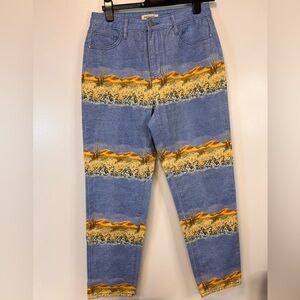 Machine Mom Jeans Desert Image Tapered High Rise Straight Leg Women’s Size 10
